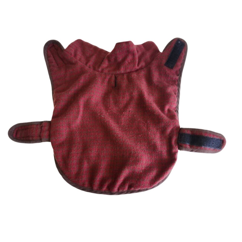 Woolrich Pet Quilted Jacket Brown Red 12.5" Collared Hook and Loop Closure - Picture 4 of 8